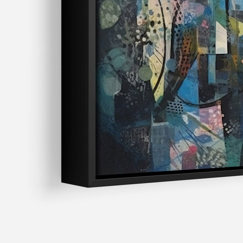 Obraz w ramie 70x100 - Rozbijając Granice Kreatywności - abstrakcyjny obraz, sztuka abstrakcji - rama czarna