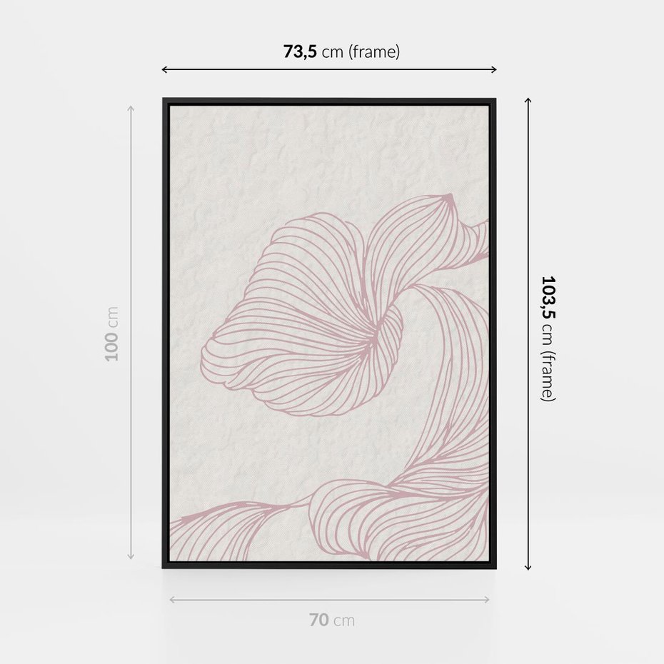 Obraz w ramie 70x100 - Szept marzeń i tajemnic - abstrakcyjne, roślinne ornamenty - rama czarna
