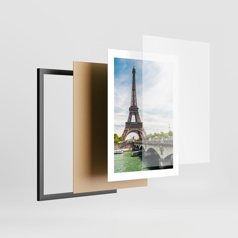 Plakat w ramie 30x40 - Ikona Romantyzmu - Eiffla, Francja - rama czarna