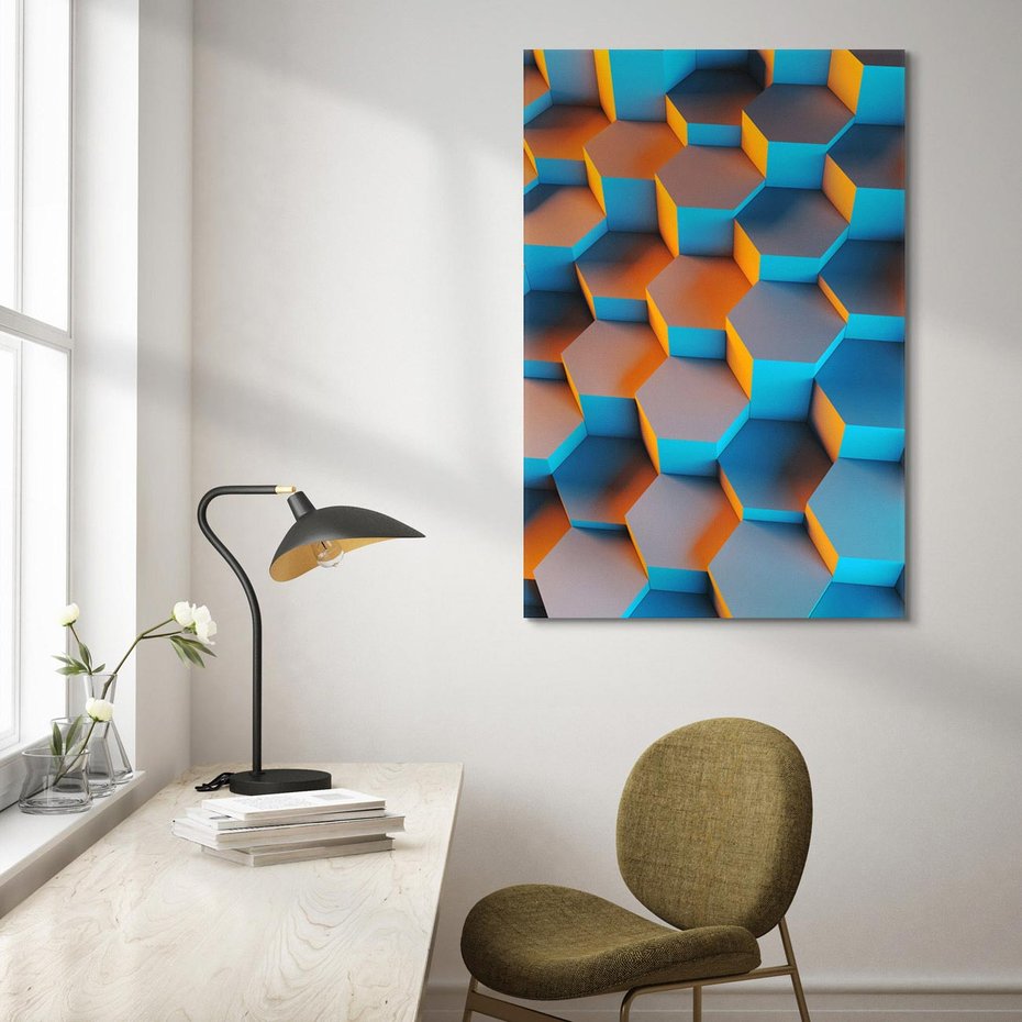 Obraz na płótnie 80x120 - Trójwymiarowa Gra - geometryczna, 3D