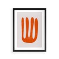 Plakat w ramie 30x40 - Eksploracja Nowego Światła - abstrakcyjna pomarańczowa forma, minimalizm - rama czarna