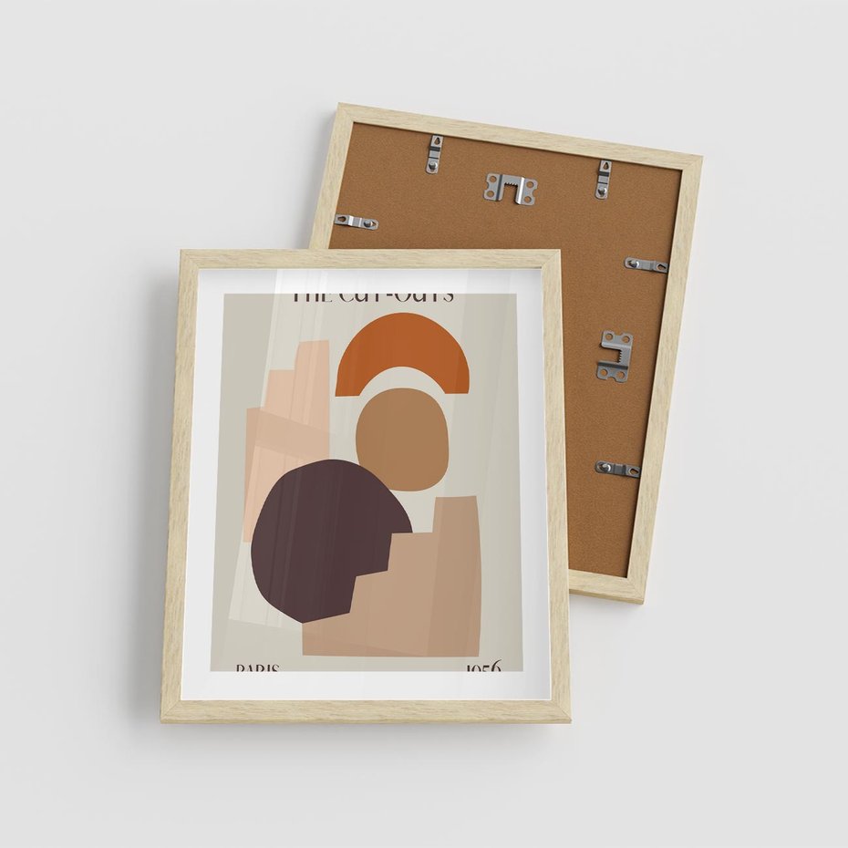 Plakat w ramie 40x50 - Boho Urok: Plakat z Kolorem Ziemi i Typografią - boho grafika, kolory ziemi - rama drewno