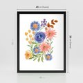 Plakat w ramie 40x50 - Migocące Widoki Kwiatów - akwarelowe polne kwiaty, minimalistyczny plakat - rama czarna