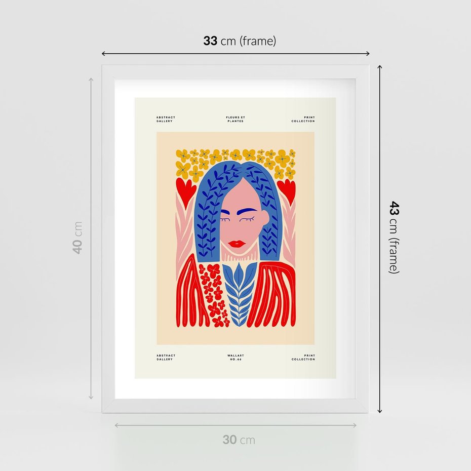 Plakat w ramie 30x40 - Impulsy Czasu - kobieca sztuka, abstrakcja - rama biała