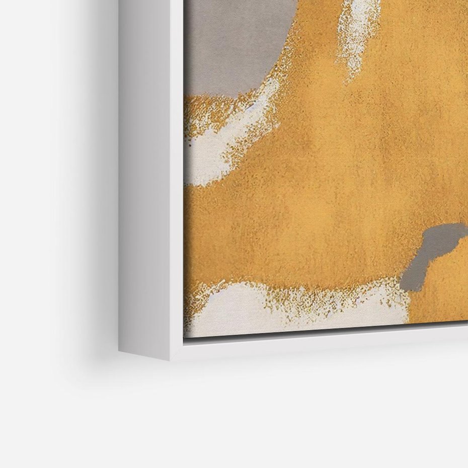 Obraz w ramie 120x80 - Złote Maźnięcia Pędzla - złota abstrakcja, plamy - rama biała