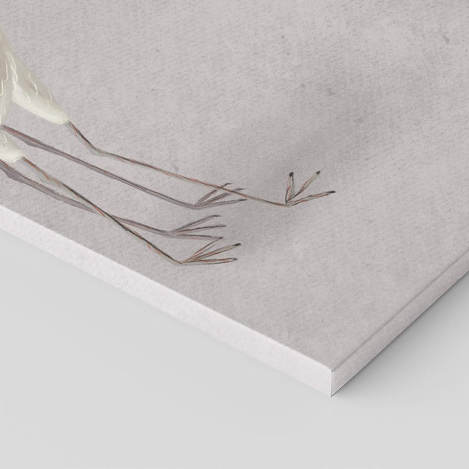 Obraz na płótnie 80x120 - Spojrzenie wstecz w pędzlu - szkic rysunek, japońskie żurawie