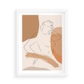 Plakat w ramie 50x70 - Sztuka Prostoty - kobieta, szkic - rama biała