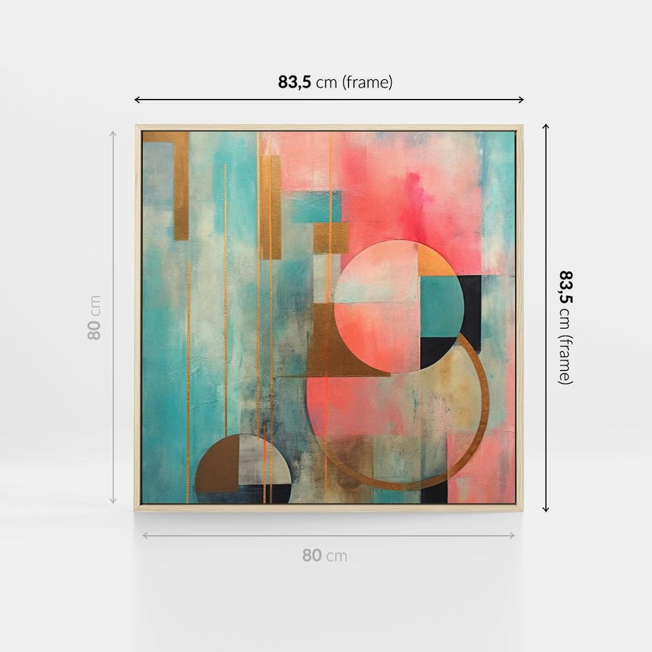 Obraz w ramie 80x80 - Abstrakcyjny Bałagan - abstrakcja, obraz olejny - rama drewno