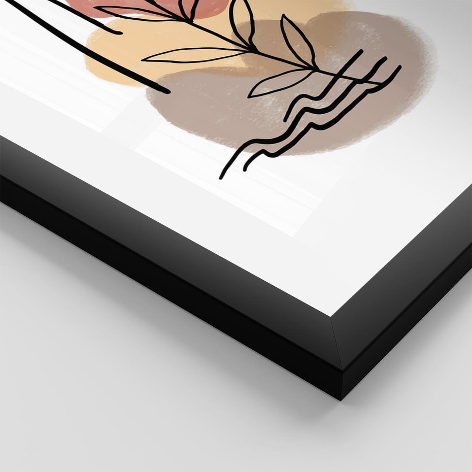 Plakat w ramie 50x70 - Konturem Przenikające - abstrakcja, sztuka nowoczesna - rama czarna