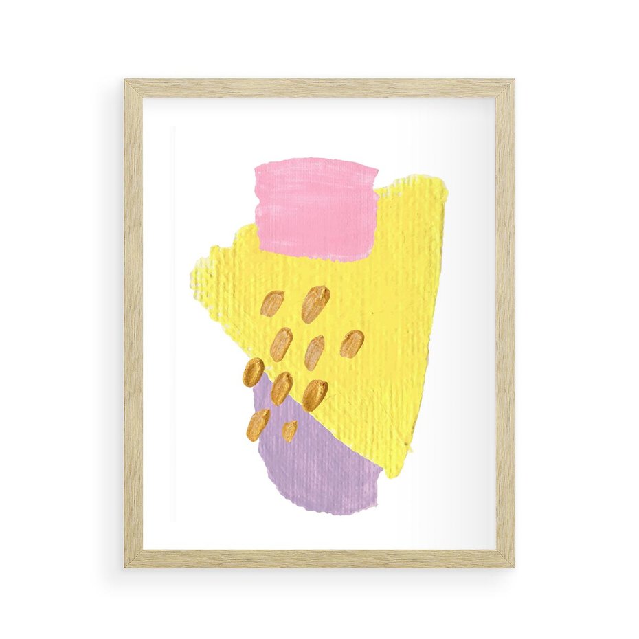 Plakat w ramie 40x50 - Refleksje Akwarelowych Widoków - akwarela, minimalizm - rama drewno