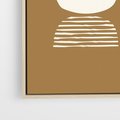 Obraz w ramie 80x120 - Wewnętrzne Spektrum - geometryczne boho kształty na brązowym, karmelowym tle - rama drewno