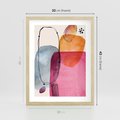 Plakat w ramie 30x40 - Kolorowe Pastelowe Spektrum - kolorowe pastelowe plamy, rozmyte żywe kolory - rama drewno