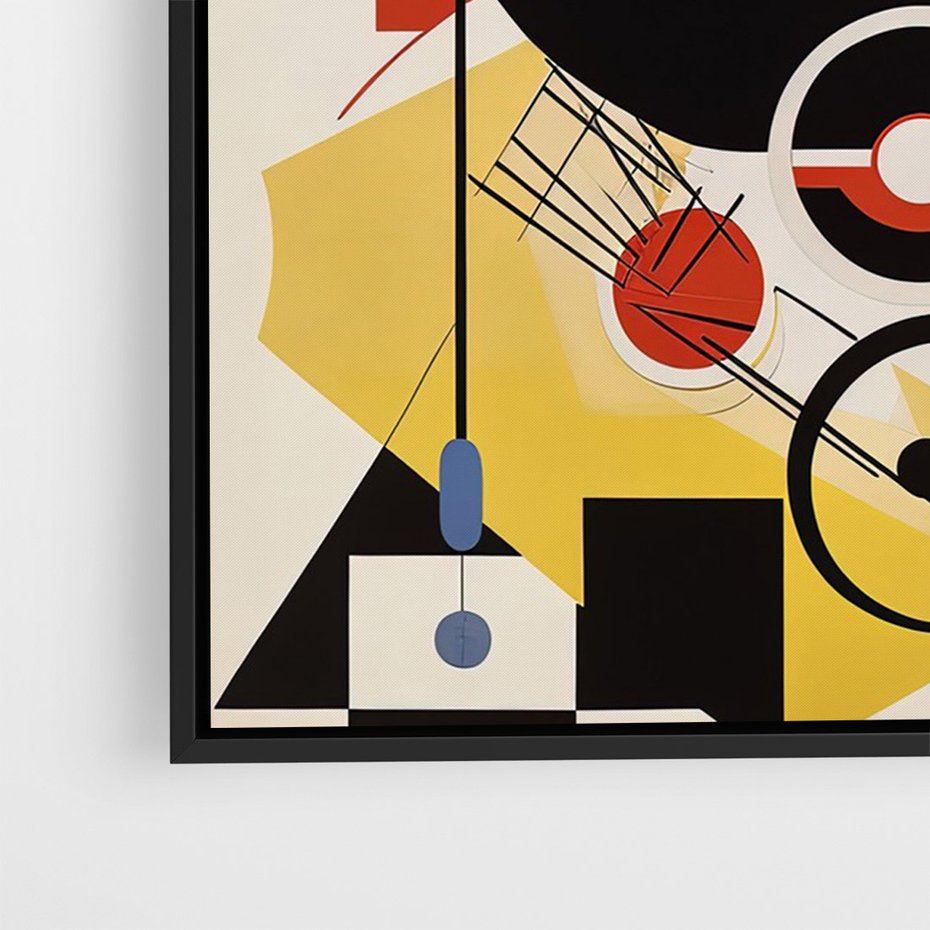 Obraz w ramie 50x70 - Wnętrza Refleksyjnego Światła - modernistyczny obraz, styl bauhaus - rama czarna