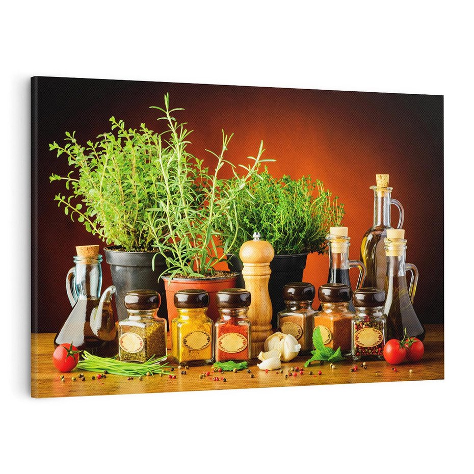 Obraz na płótnie 120x80 - Magia przypraw: aromatyczne zmysły - przyprawy,