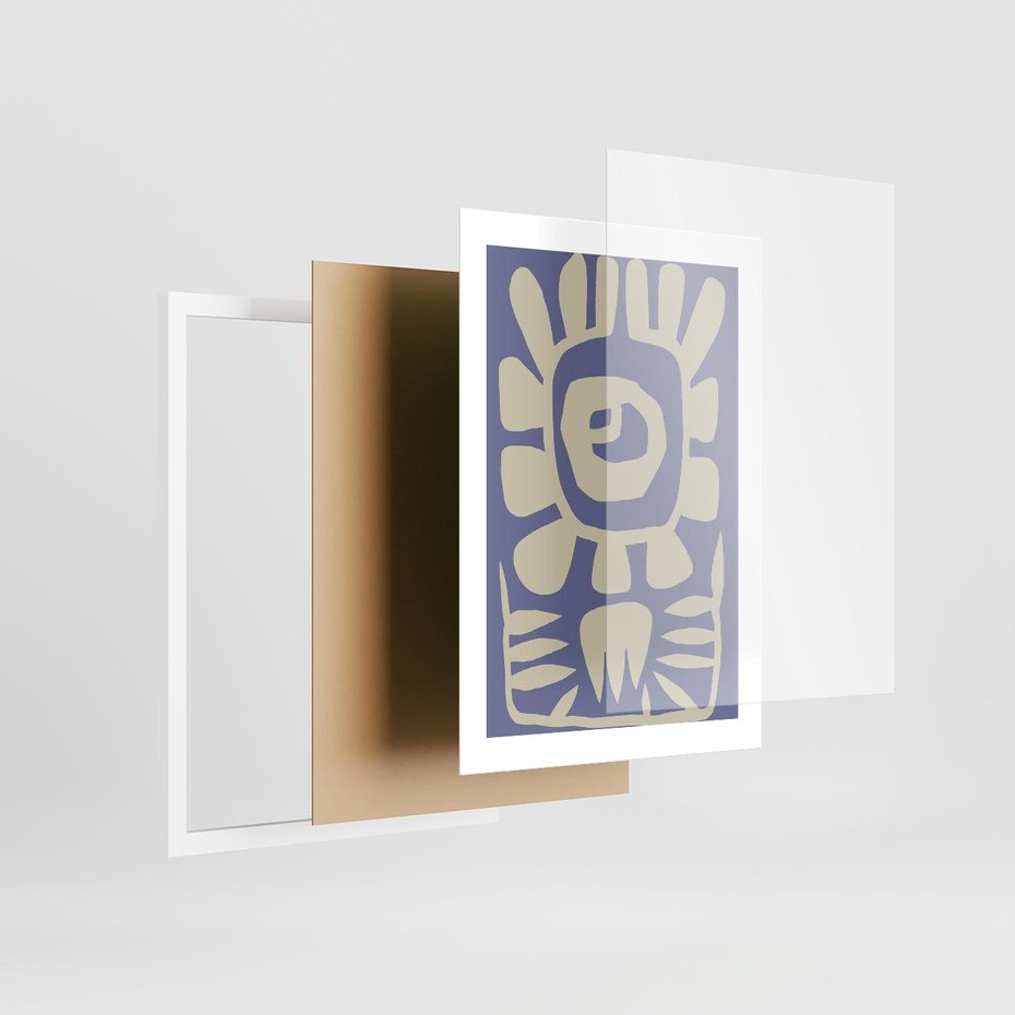 Plakat w ramie 30x40 - Widok Abstrakcyjny - skandynawski styl, plakat - rama biała