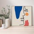 Obraz w ramie 80x80 - Rozbijające Symfonie Form - abstrakcyjny obraz, przypomina twarz - rama drewno