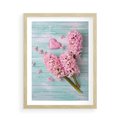 Plakat w ramie 50x70 - Hiacynty w Kwiatowej Kompozycji - hiacynty, kwiaty - rama drewno