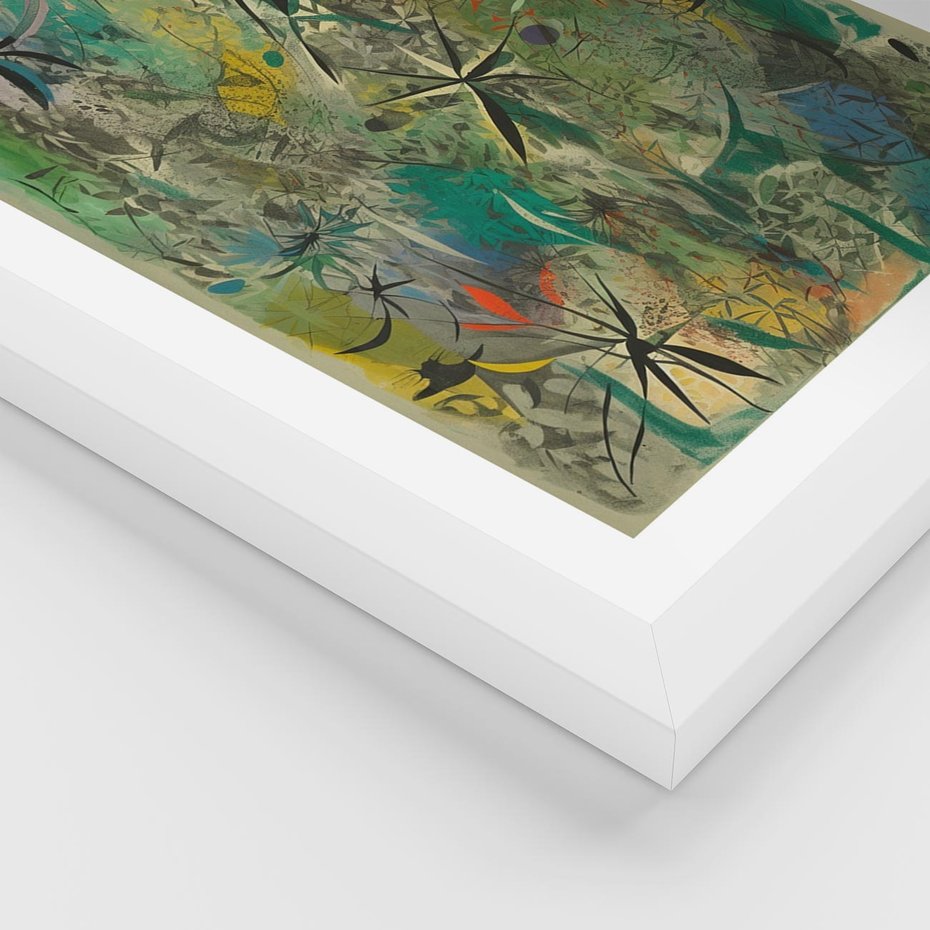 Plakat w ramie 30x40 - Tajemnicze Konstrukcje Form - abstrakcyjny obraz, mnogość kolorów - rama biała