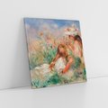 Obraz na płótnie 30x30 - Girls in the Grass Arranging a Bouquet, Pierre-Auguste Renoir - Reprodukcja - reprodukcja, obraz na płótnie