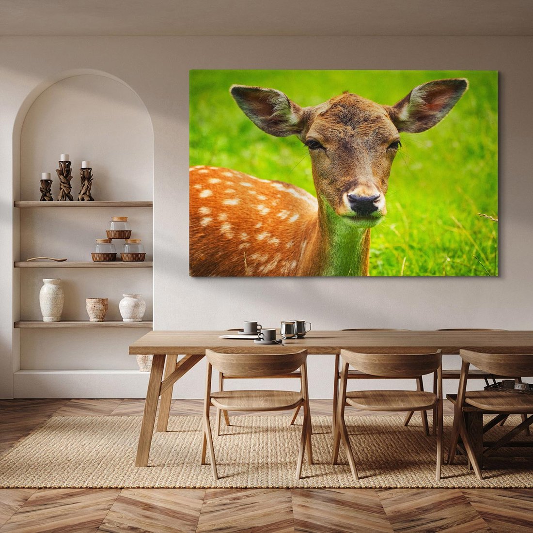 Obraz na płótnie 120x80 - Sarna na łące - sarna, zwierzę