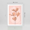 Plakat w ramie 50x70 - Przenikające Kształty - minimalistyczny plakat, pudrowe kwiaty - rama biała