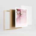 Plakat w ramie 40x50 - Kwitnąca wiśnia: delikatność natury - kwitnąca, wiśnia - rama drewno