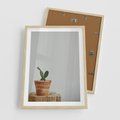 Plakat w ramie 50x70 - Kaktus w Doniczce - minimalizm, kaktur w doniczce - rama drewno