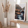 Plakat w ramie 50x70 - Spokój Natury - skandynawski, pejzaż - rama drewno