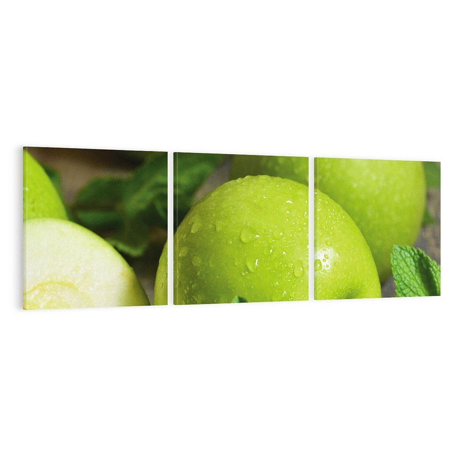Obraz na płótnie 120x40 - Jabłkowa kolorystyka - jabłka, owoce