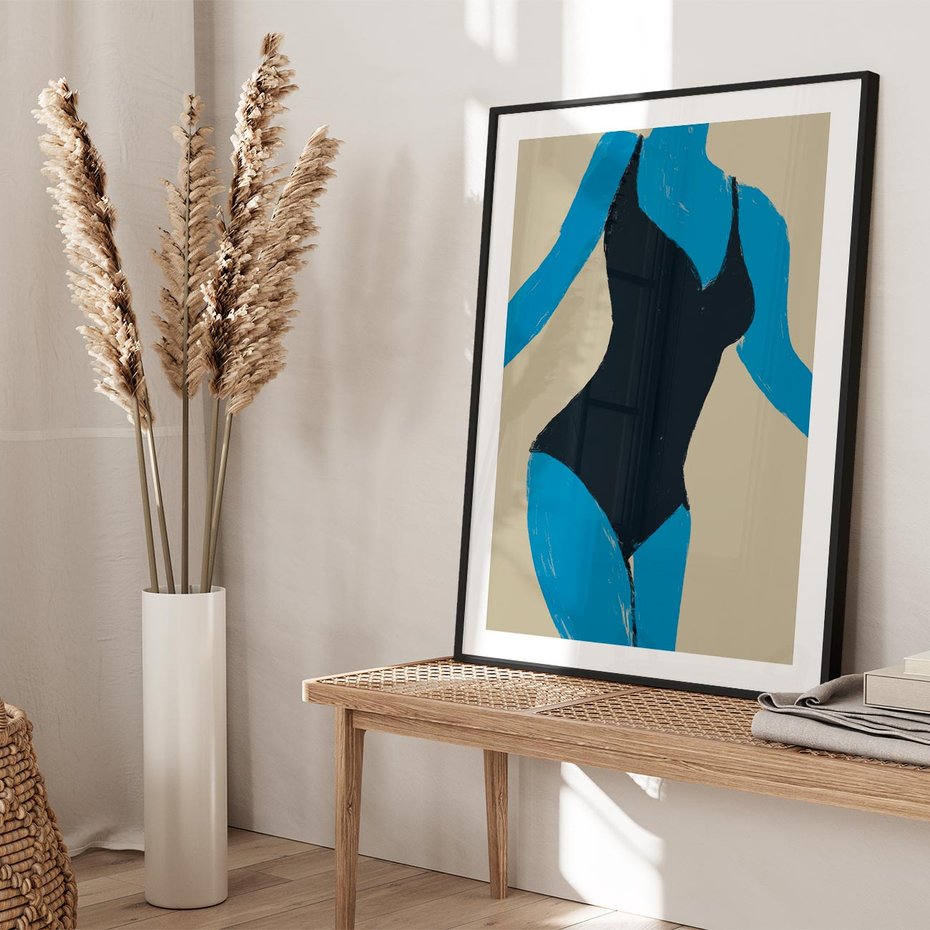 Plakat w ramie 40x50 - Zaklęta Kompozycja - abstrakcyjny plakat, nowoczesna sztuka - rama czarna