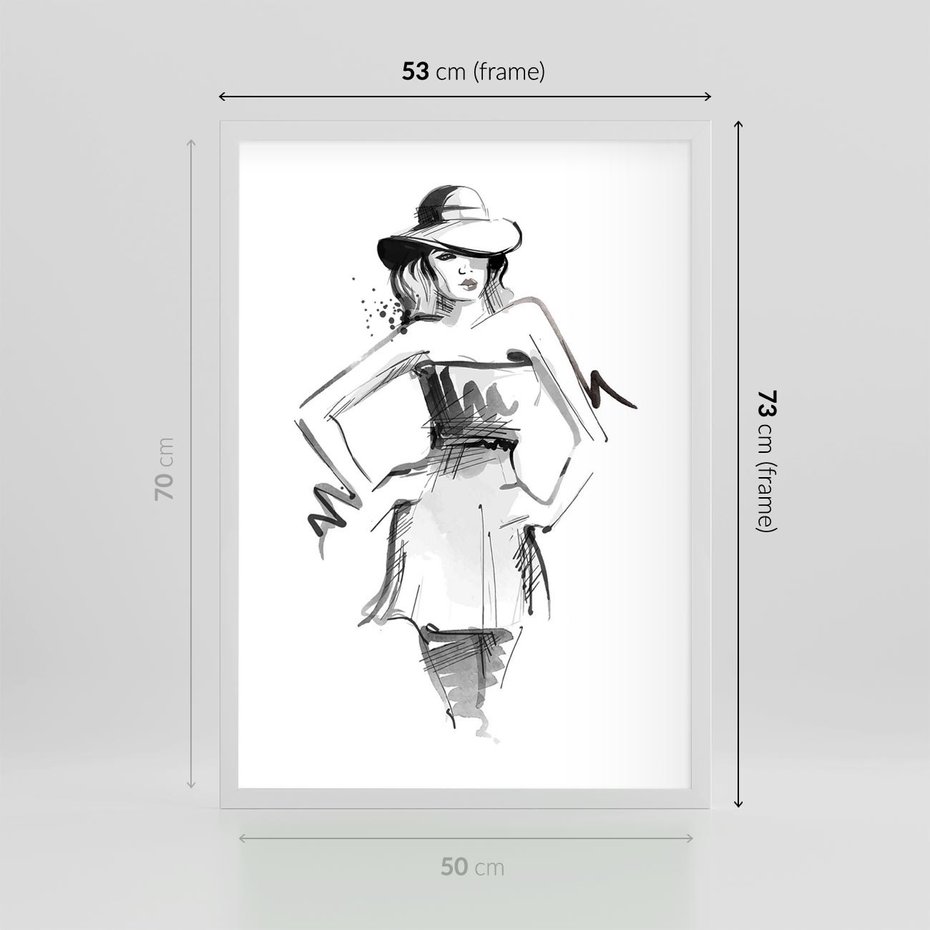 Plakat w ramie 50x70 - Piękno mody i urody - beauty, fashion - rama biała