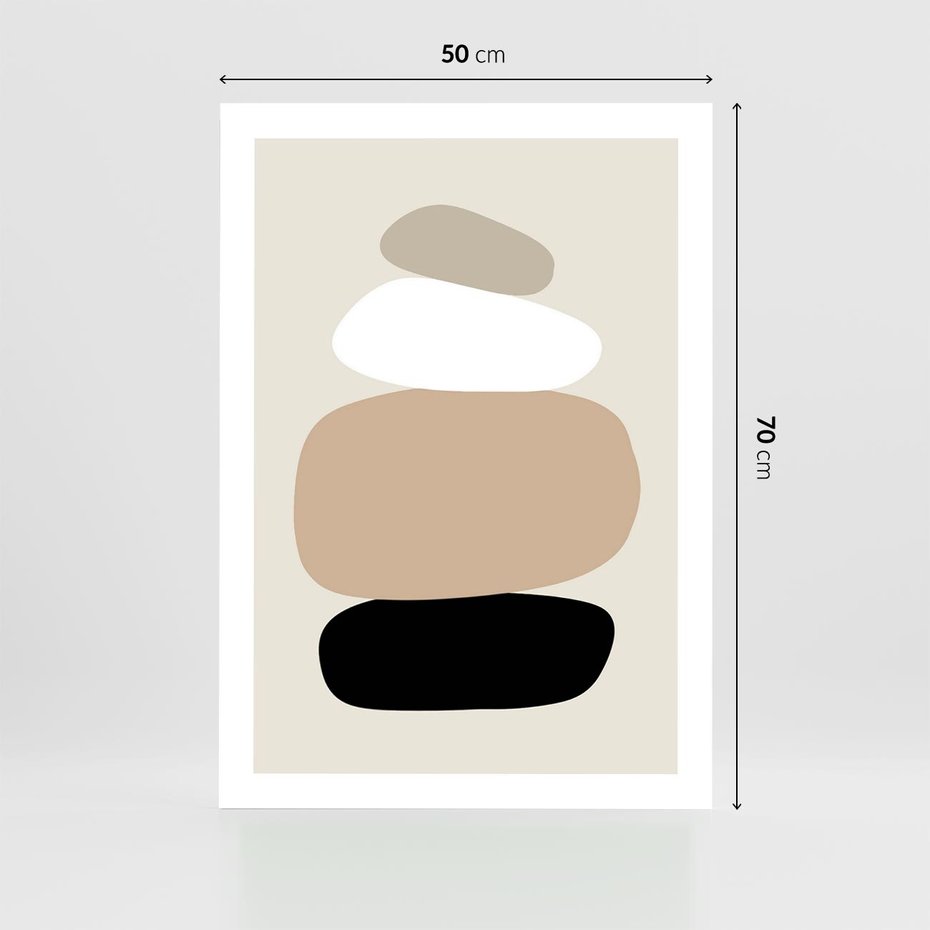 Plakat bez ramy 50x70 - Zgeometryzowane Kształty - modernistyczny plakat, obłe kształty