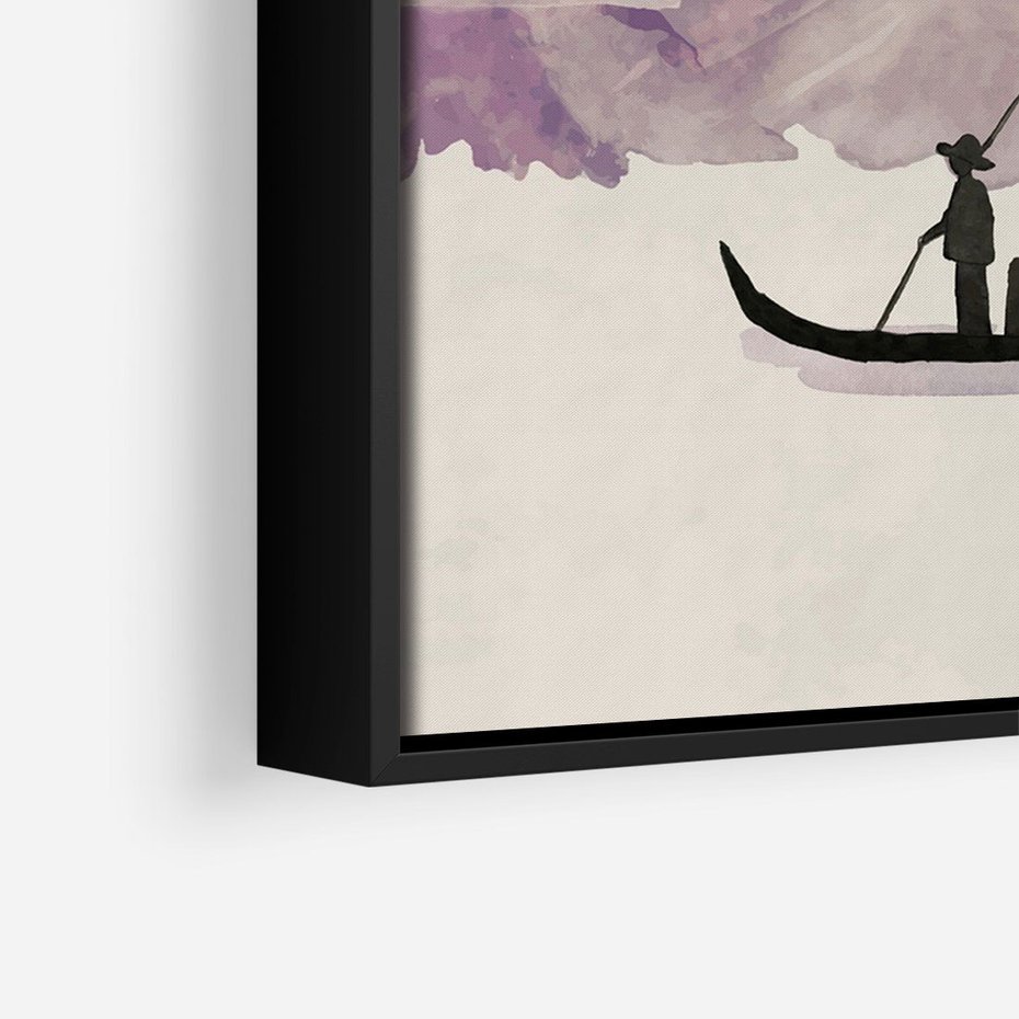 Obraz w ramie 70x100 - Odbicie Słońca - japońska sztuka, akwarela - rama czarna