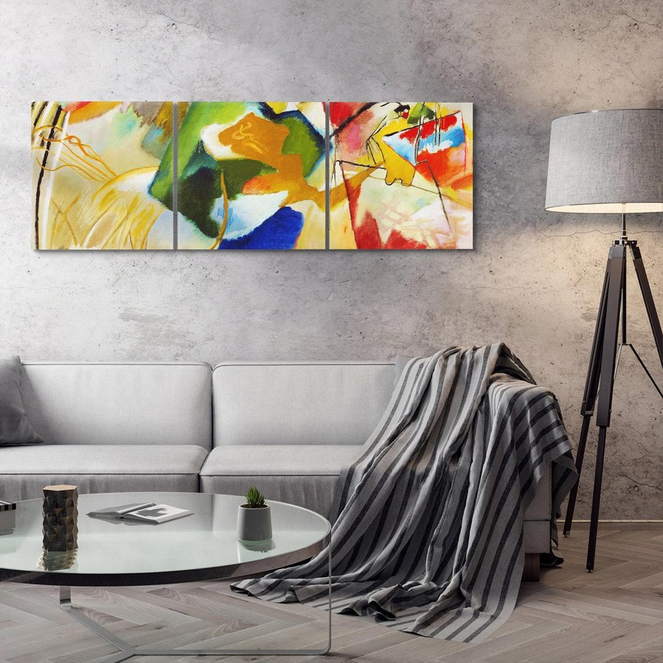 Obraz na płótnie 120x40 - "Obraz z Zielonym Centrum" (1913) Wassily Kandinsky - Reprodukcja - reprodukcja, obraz na płótnie