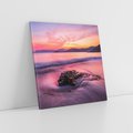Obraz na płótnie 30x30 - Zaklęty Zachód - magiczny zachód słońca, fioletowe