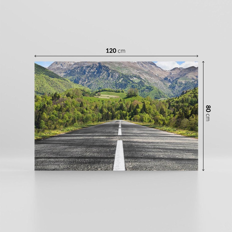 Obraz na płótnie 120x80 - Droga przez góry: podróż do przygody - droga, góry