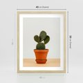 Plakat w ramie 40x50 - Kwiatowy taniec kaktusa - kaktus, kwiat - rama drewno