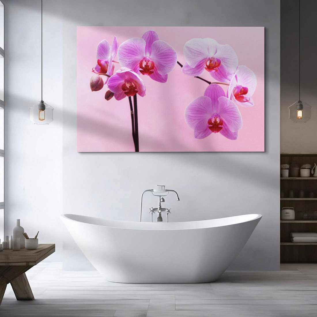 Obraz na płótnie 70x50 - Elegancka orchidea w pełnym rozkwicie - orchidea, kwiaty