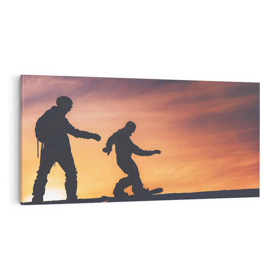 Obraz na płótnie 120x60 - Śnieżne Szaleństwo na Desce Snowboardowej - snowboard, zima