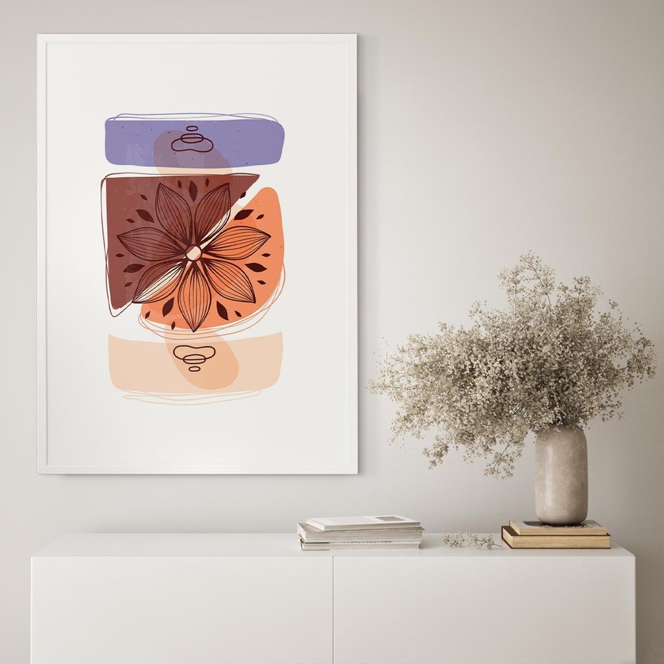 Plakat bez ramy 50x70 - Kwiatowa Oaza - abstrakcyjna sztuka, plamy