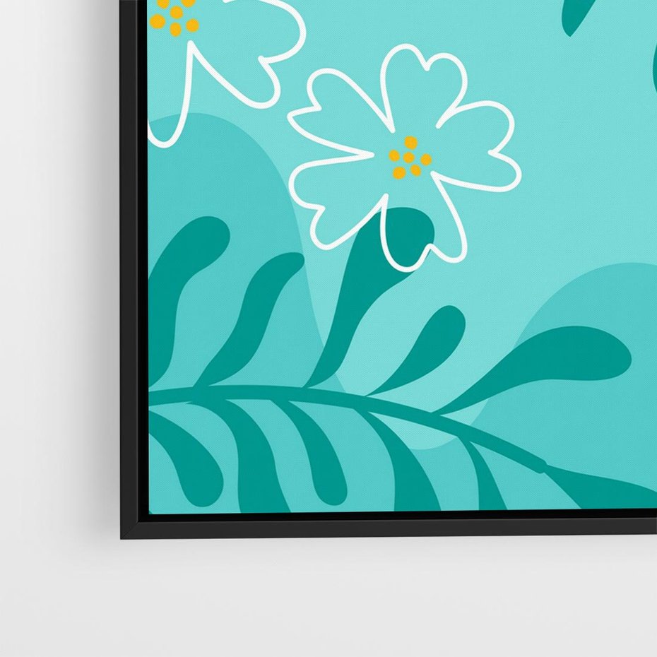 Obraz w ramie 50x50 - Kwiatowe Wibracje - pastelowa kompozycja, kwiaty - rama czarna