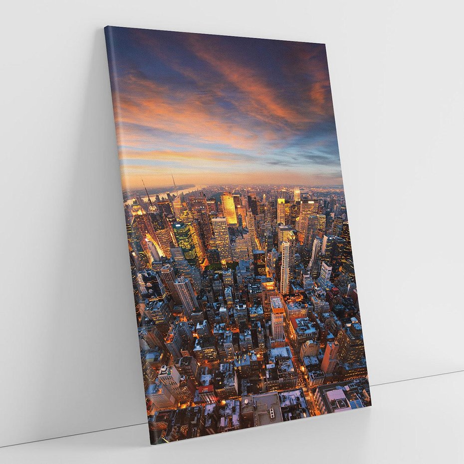 Obraz na płótnie 50x70 - Zachód słońca nad Nowym Jorkiem - New York, zachód