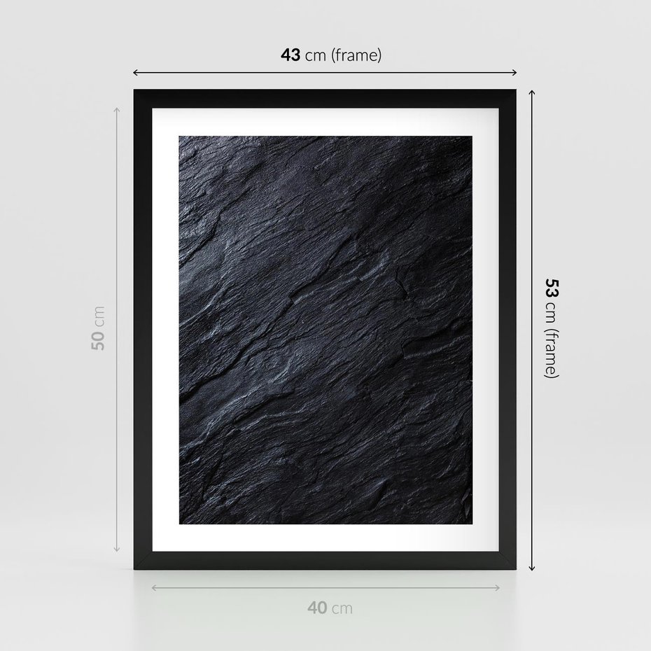 Plakat w ramie 40x50 - Kamienne tekstury w trójwymiarze - kamień, tekstura - rama czarna