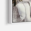 Obraz w ramie 50x70 - Tekstura Kwiatu - białe kwiaty, duży kwiat - rama biała