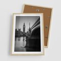 Plakat w ramie 50x70 - Majestatyczny Big Ben w Londynie - Londyn, most - rama drewno