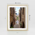 Plakat w ramie 40x50 - Perspektywa malowniczej uliczki - uliczka, perspektywa - rama drewno