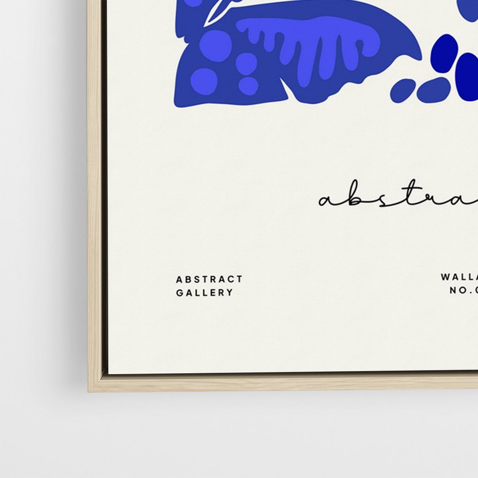 Obraz w ramie 50x70 - Wibracje Wnętrza - nowoczesny plakat, odcienie błękitu - rama drewno