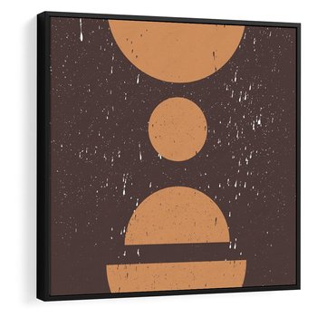 Obraz w ramie 50x50 - Impulsy Przestrzeni - mid century styl, nowoczesna grafika - rama czarna