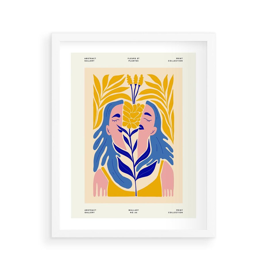 Plakat w ramie 40x50 - Roztopione Granice - nowoczesna sztuka, abstrakcja - rama biała