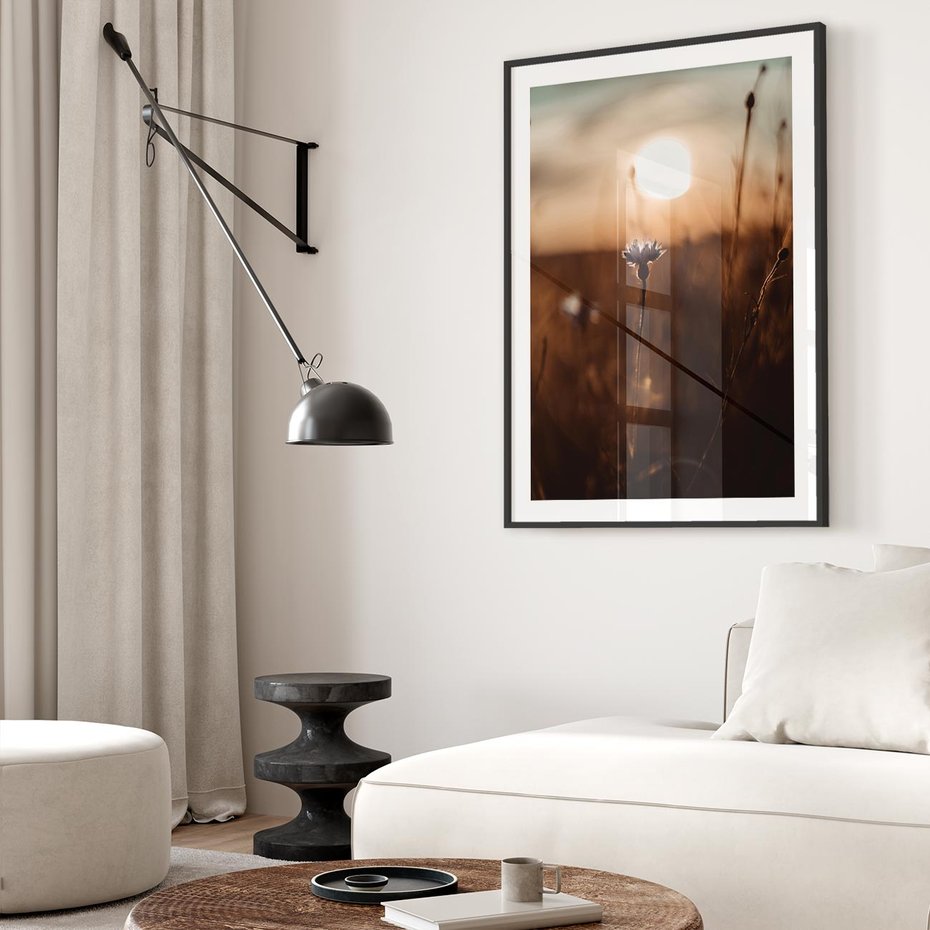 Plakat bez ramy 30x40 - Spokój łąki pod zachodem słońca - zachód, słońca